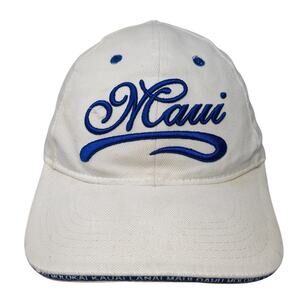Maui Slideback Baseball Cap White One Size Adjustable Surfware Hawaiian Classics